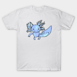 Axolotl Art, Blue Axolotl, Mexican Walking Fish T-Shirt